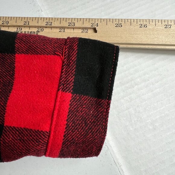 Levis Jacket Youth Large Red Buffalo Plaid Snap Button Sherpa Collar Long Sleeve - Picture 12 of 16